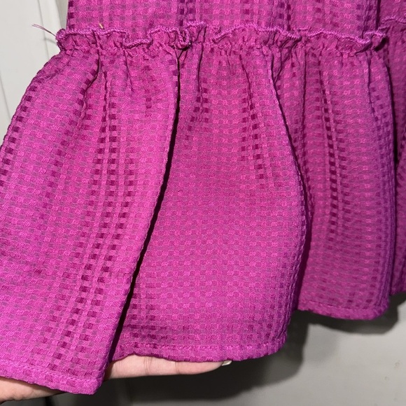 B. Smart Brand-  Women’s Magenta Color ruffle short sleeve dress size SMALL - Picture 10 of 13